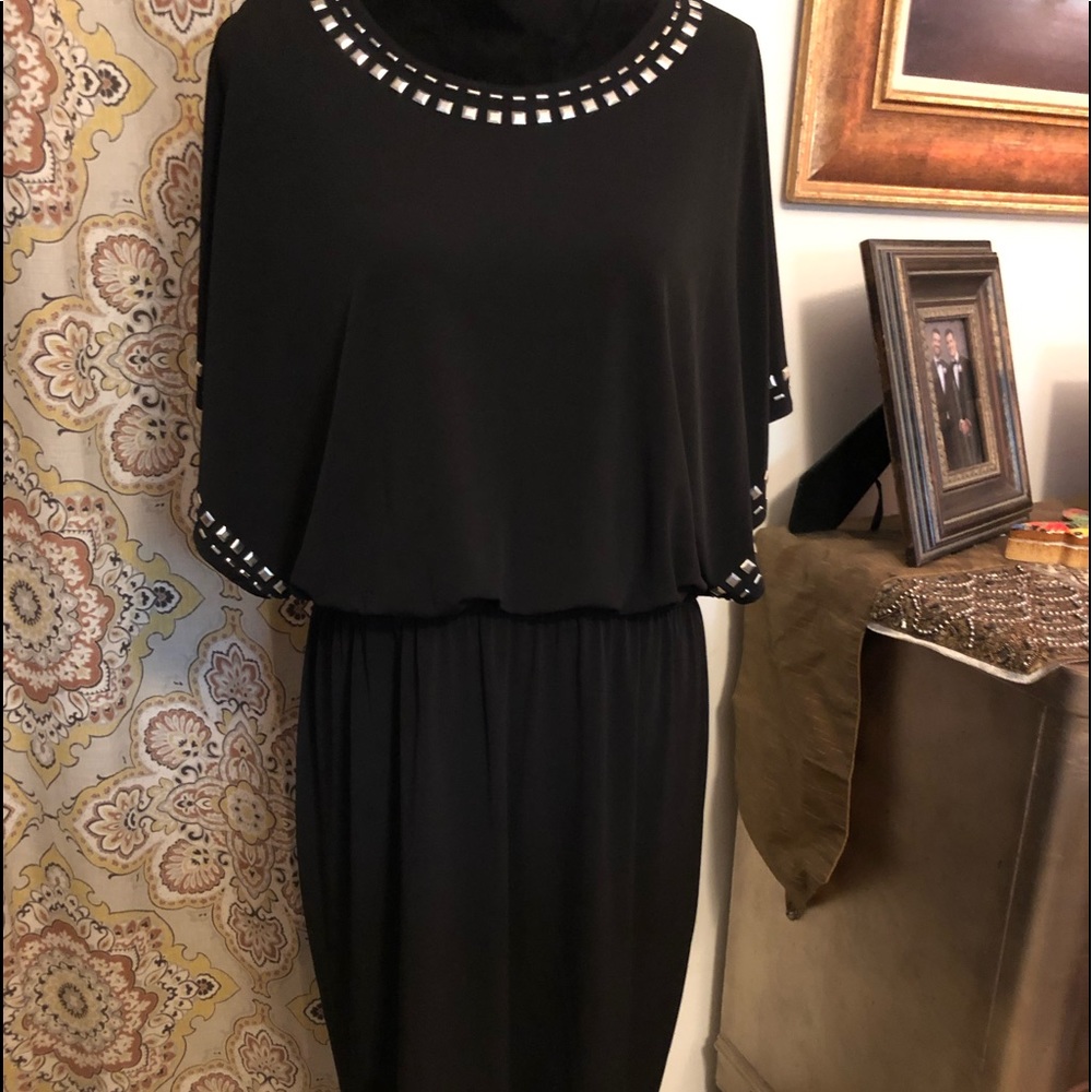 Black Dress with Silver Accents